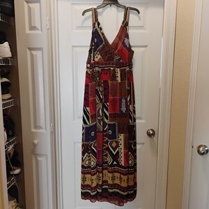 NWT Lane Bryant Plus Size Bohemian Maxi Dress with Geometric Print Size 28